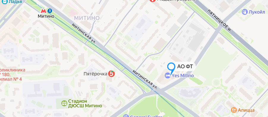 Схема проезда в офис АО «ФТ»